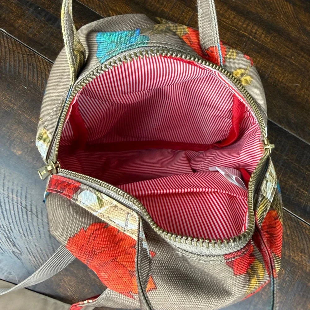 Herschel Nova Mini Backpack Brown Floral OS Canvas Boho School Travel Bag